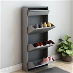 [en.casa] Schoenenkast Sokndal met 4 vouwdeuren grijs