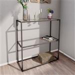 [en.casa] Console tafel Konnevesi 85x80x30 cm zwart mat en transparant