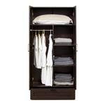 [en.casa] Kledingkast Finning 176x80x52 cm met 1 lade walnootkleurig donker