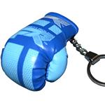 Punch Round Bokshandschoen Sleutelhanger Blauw Wit