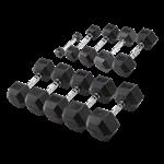 Body-Solid Hexa Rubber Dumbbell Set 27.5 - 35 kg (4 paar)