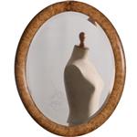 Antieke spiegels / Ovale facet geslepen Paris mirror in goudkleurig wortel ca 1920 (No.851095)