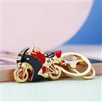 Sleutelhanger Gouden Motorfiets Rood en Zwart