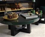 Luxe ronde salontafel op maat Cox (Puuur) ø 60x35 cm / MDF / Mat metallic