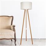 [lux.pro] Staande lamp vloerlamp E27 Keynes bamboe en creme