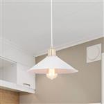[lux.pro] Hanglamp Hinckley E27 wit bronskleurig antiek