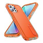 iPhone 13 Mini Armor Hoesje met Kickstand - Shockproof Cover Case Oranje