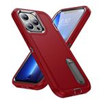 iPhone 14 Pro Max Armor Hoesje met Kickstand - Shockproof Cover Case Rood