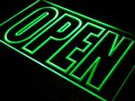 OPEN neon bord lamp LED verlichting reclame lichtbak #12 *GROEN*