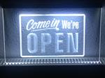 OPEN neon bord lamp LED verlichting reclame lichtbak #26 COME IN *WIT*