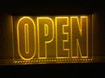 OPEN neon bord lamp LED verlichting reclame lichtbak #10 *GEEL*