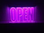 OPEN neon bord lamp LED verlichting reclame lichtbak #11 *PAARS*