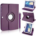 360 graden leren case hoes cover Galaxy tab 3 10.1 inch P5200 P5210 P5220 *paars*