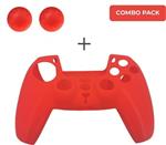 Silicone hoes skin case cover voor PS5 playstation 5 controller *rood*