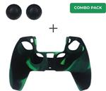 Silicone hoes skin case cover voor PS5 playstation 5 controller *groen camouflage*