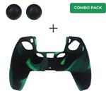 Silicone hoes skin case cover voor PS5 playstation 5 controller *groen camouflage*