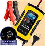 Accu druppel lader druppellader auto acculader 12V + LCD display *geel*