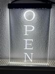 OPEN neon bord lamp LED verlichting reclame lichtbak VERTICAAL *wit*