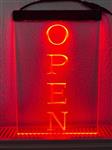 OPEN neon bord lamp LED verlichting reclame lichtbak VERTICAAL *rood*