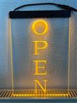 OPEN neon bord lamp LED verlichting reclame lichtbak VERTICAAL *geel*