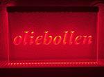 Oliebollen oliebol neon bord lamp LED verlichting reclame lichtbak *rood*