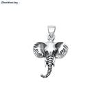 Zilveren olifantenkop kettinghanger
