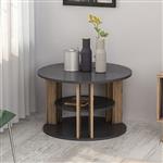 [en.casa] Salontafel Hammel 44xØ68 cm Eiken en antraciet