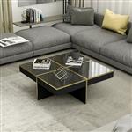 [en.casa] Salontafel Fjerritslev 35x90x90 cm marmer zwart en messing