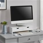 [en.casa] Monitorstandaard verhoger Mänttä met 2 lades wit