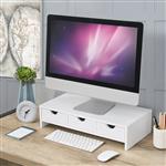 [en.casa] Monitorstandaard Ruovesi verhoger 12x51x25 cm wit