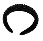 Diadeem - haarband met kralen - zwart (breed)- glimmers
