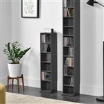 CD DVD kast vakkenkast met 6 planken 90x20x20 cm donkergrijs