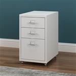 [en.casa] Bureaukast Kökar op wielen 48x28x41 cm wit mat