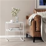 [en.casa] Bijzettafel Raahe met plank 50,5x45x40 cm wit