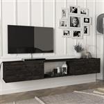 [en.casa] Tv-meubel Paltamo zwevend 180x31x29,5 cm eiken zwart