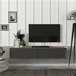 [en.casa] Tv-meubel Toivakka zwevend 135x31x25 cm eiken en antraciet