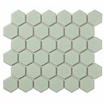 Mozaïek Barcelona 28.1x32.5 cm Geglazuurd Porselein Hexagon Glanzend Licht Groen Met Rand (Prijs per
