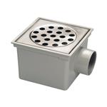 Vloerput Plieger vd Berg Met Emmer Met RVS Rooster ABS 200x200mm Met Zijuitlaat