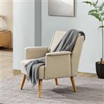 [en.casa] Fauteuil Edling 83x73x75 cm beige houtkleurig en zwart