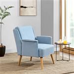 [en.casa] Fauteuil Edling 83x73x75 cm lichtblauw houtkleurig en zwart