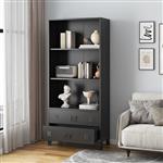 [en.casa] Boekenkast Hammarland 180x80x40 cm zwart