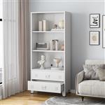 [en.casa] Boekenkast Hammarland 180x80x40 cm wit