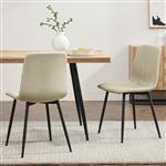 [en.casa] Eetkamerstoel Elsern 89x43x51 cm set van 2 beige en zwart