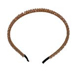 Diadeem - haarband met kralen - taupe - glimmers
