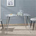 [en.casa] Glazen tafel Hyrynsalmi 75x110x70 cm chroom en transparant