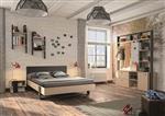 Duplex 2-persoonsbed - Naturel/zwart - Gami