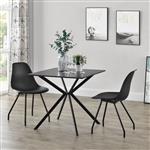 Stijlvolle eettafel - rechthoekig - 78x78cm - zwart