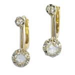 NO RESERVE PRICE - 18 karaat Witgoud, Geel goud - Oorbellen Diamant - Art-deco uit de jaren dertig