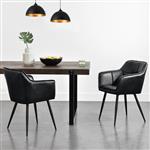 [en.casa] Fauteuil Birmingham 79x56x53,5 cm suede imitatie zwart