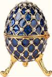 Doos (2) - Faberge stijl ei met koets - Emaille, Kristal, Verguld